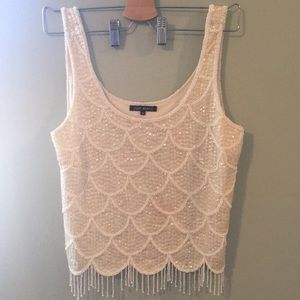 Pearl colored sequined top